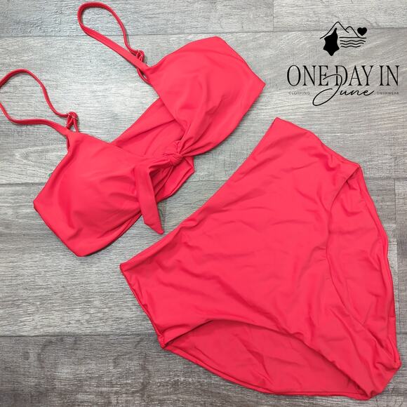 Blooming Jelly Knot Front High Waist Bikini Swimsuit Size S - Picture 3 of 7